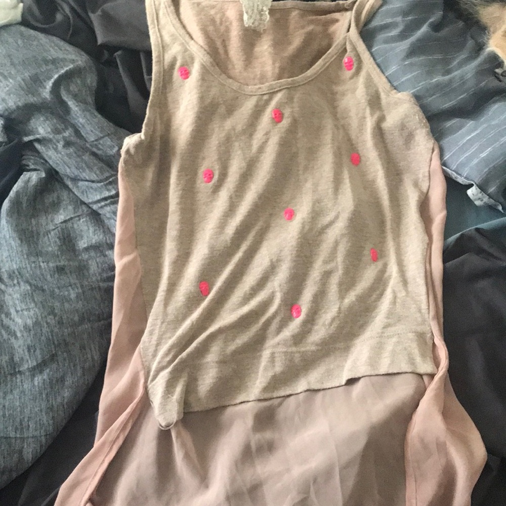 Womens long tank top mesh bottom